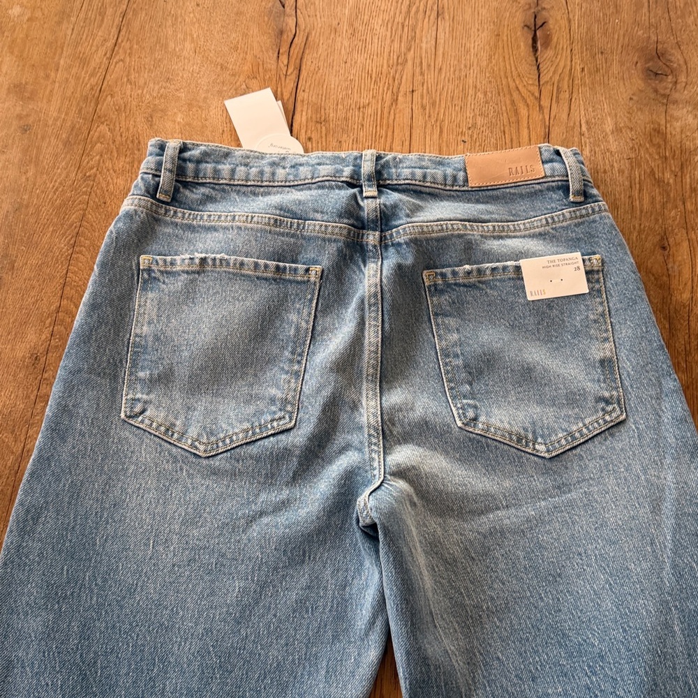 RAILS Topanga Straight Faded Blue Jeans Destroy in Faded Blue Size 28 - Picture 8 of 9